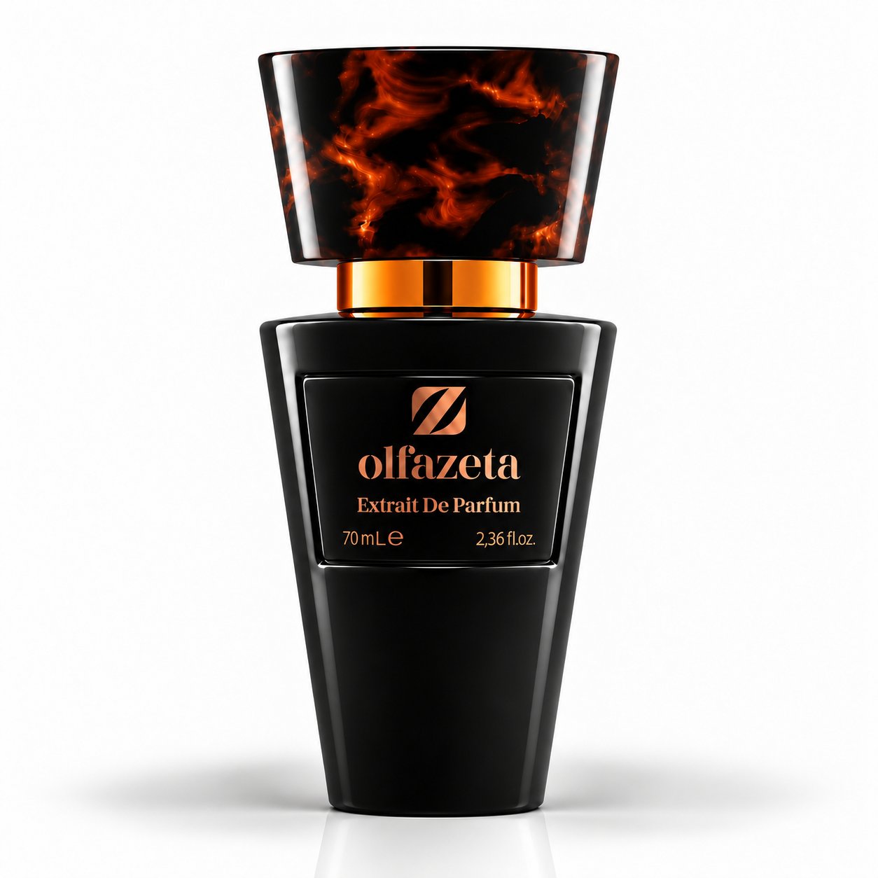 Chogan 094 Revenant Intense – aromatyczno-korzenne perfumy męskie Olfazeta Extrait de Parfum 70 ml, czarny flakon z nakrętką w bursztynowy marmurek
