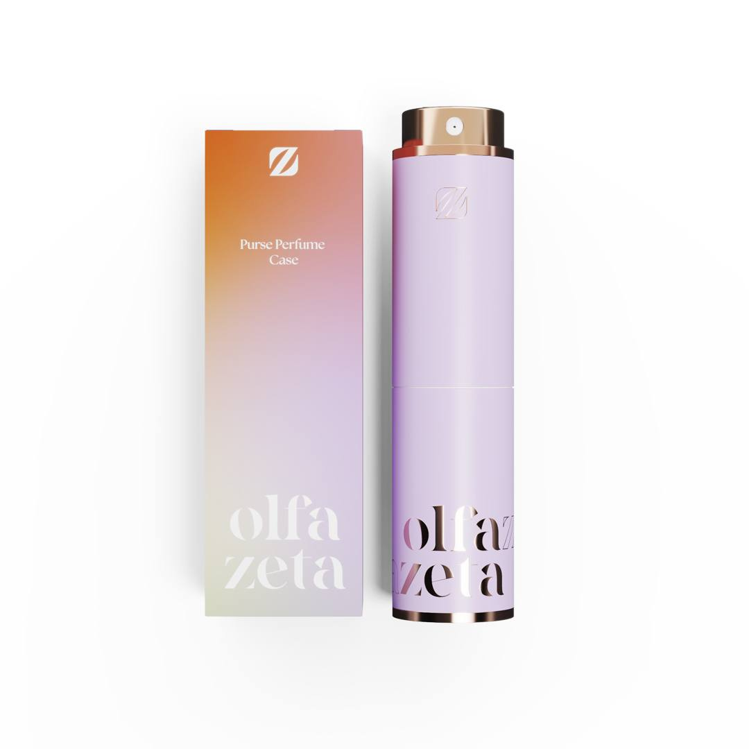 Etui kieszonkowe Olfazeta Modern – kolor liliowy, z atomizerem, na wkład perfum 15 ml