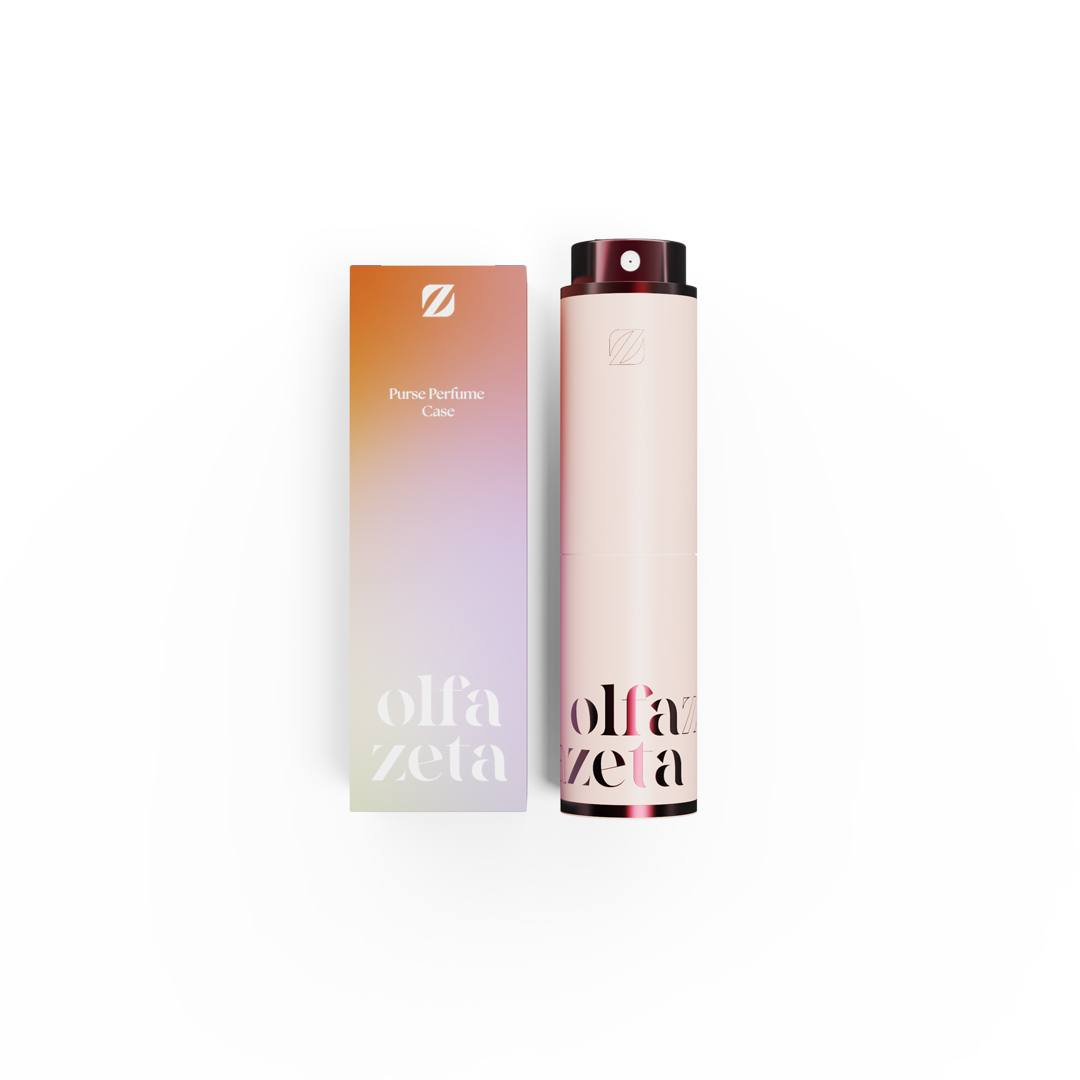 Etui kieszonkowe Olfazeta Modern – kolor różowy, z atomizerem, na wkład perfum 15 ml