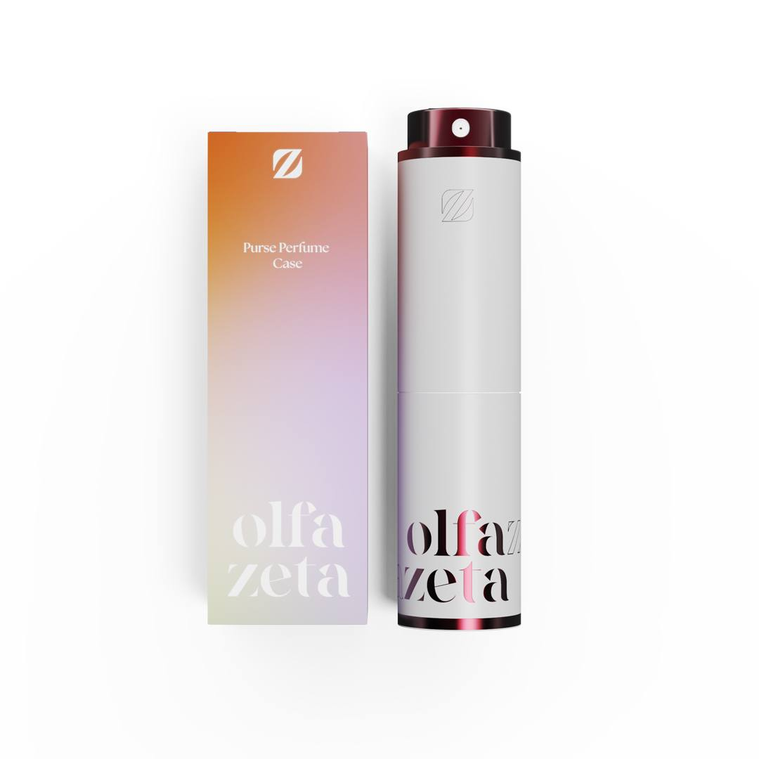 Etui kieszonkowe Olfazeta Modern – kolor taupe, z atomizerem, na wkład perfum 15 ml