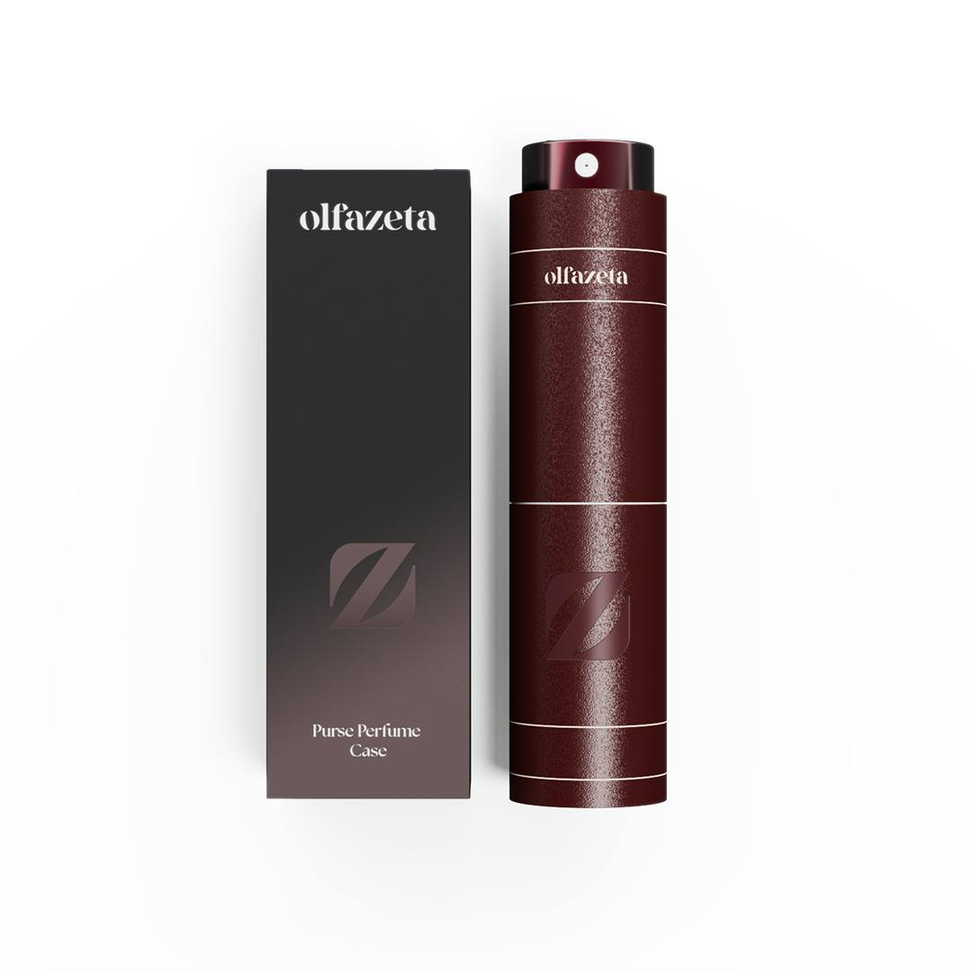Etui kieszonkowe Olfazeta Timeless – kolor bordowy, z atomizerem, na wkład perfum 15 ml