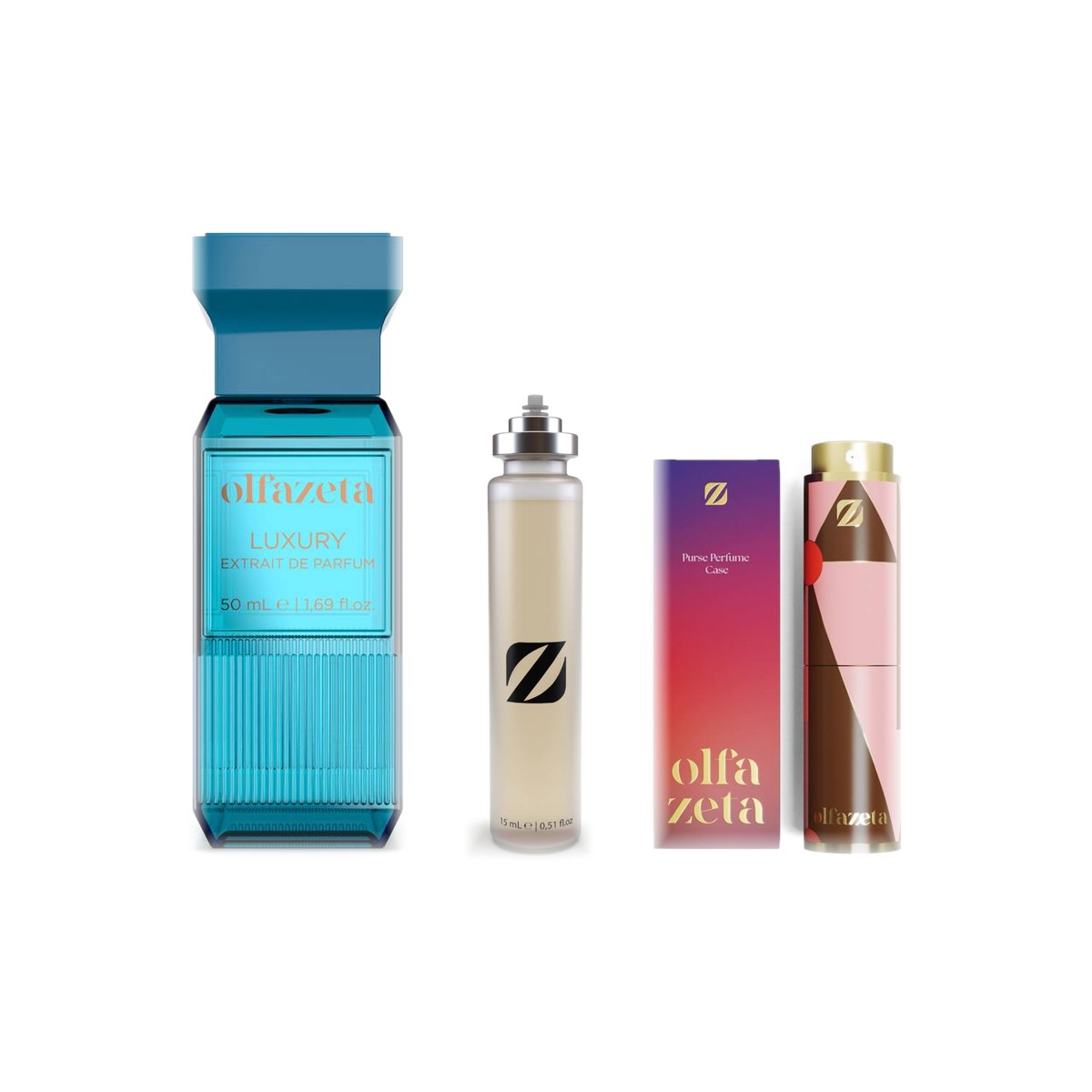 Zestaw prezentowy Chogan 129 Chlorophyll Luxury: perfumy 50 ml, wkład 15 ml i etui Olfazeta Modern różowo-brązowy